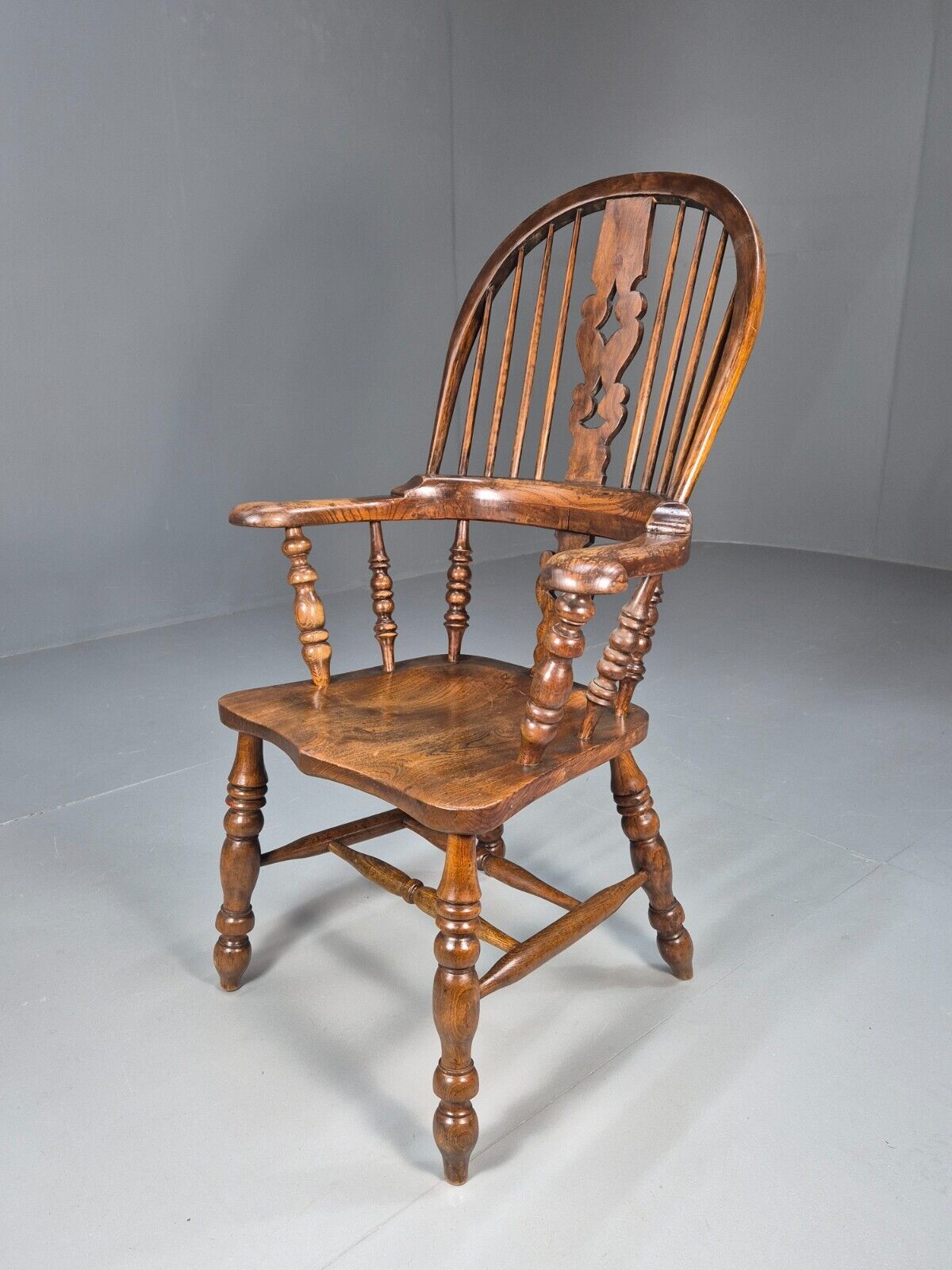 Vintage Windsor Armchair Oak 19th Century Antique EB9034 VDIN - UKDK FURNITURE
