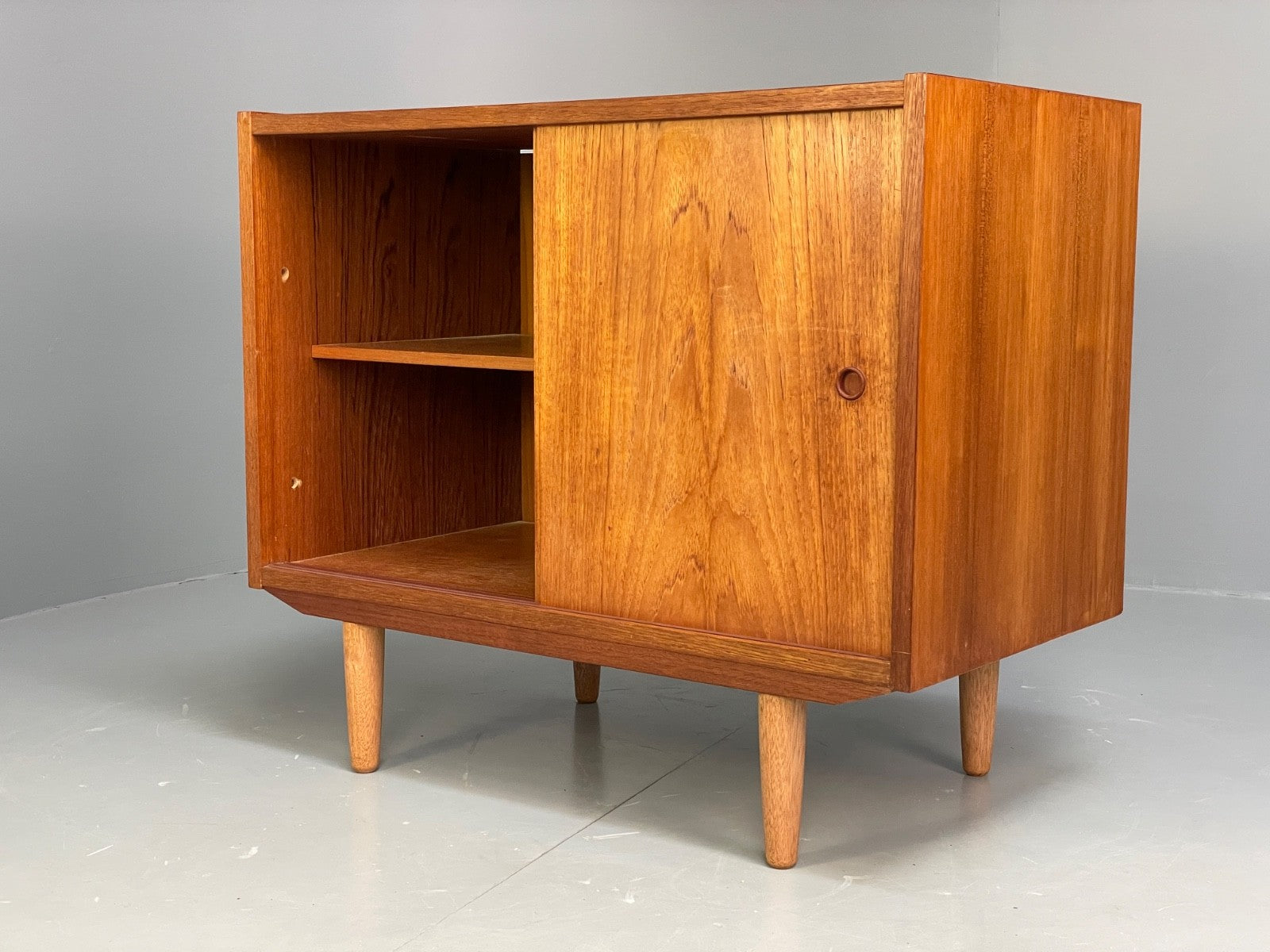 Vintage Danish Teak Cabinet 1970s Retro Sliding Doors Shelf EB9835 MWOO - UKDK FURNITURE