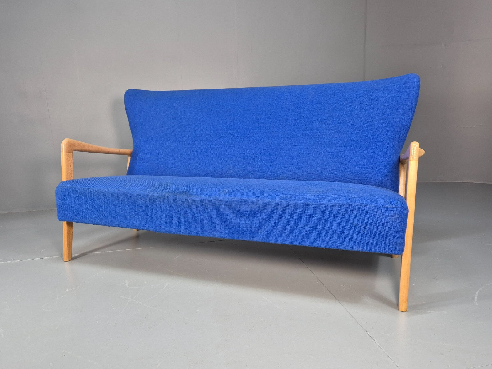 Vintage Fritz Hansen 2 Seat Sofa Soren Hansen Design 1940s MCM EB9016 M2SS - UKDK FURNITURE