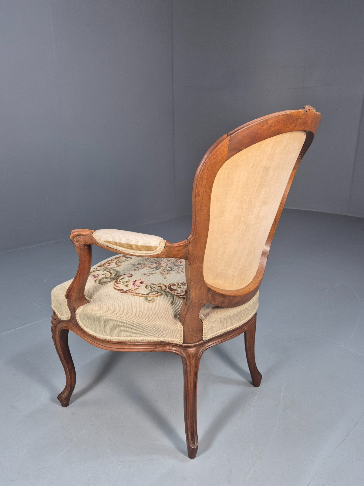 Antique Danish Lounge Chair Embroidered Lovers Tapestry French Style EB9637 VCAR - UKDK FURNITURE