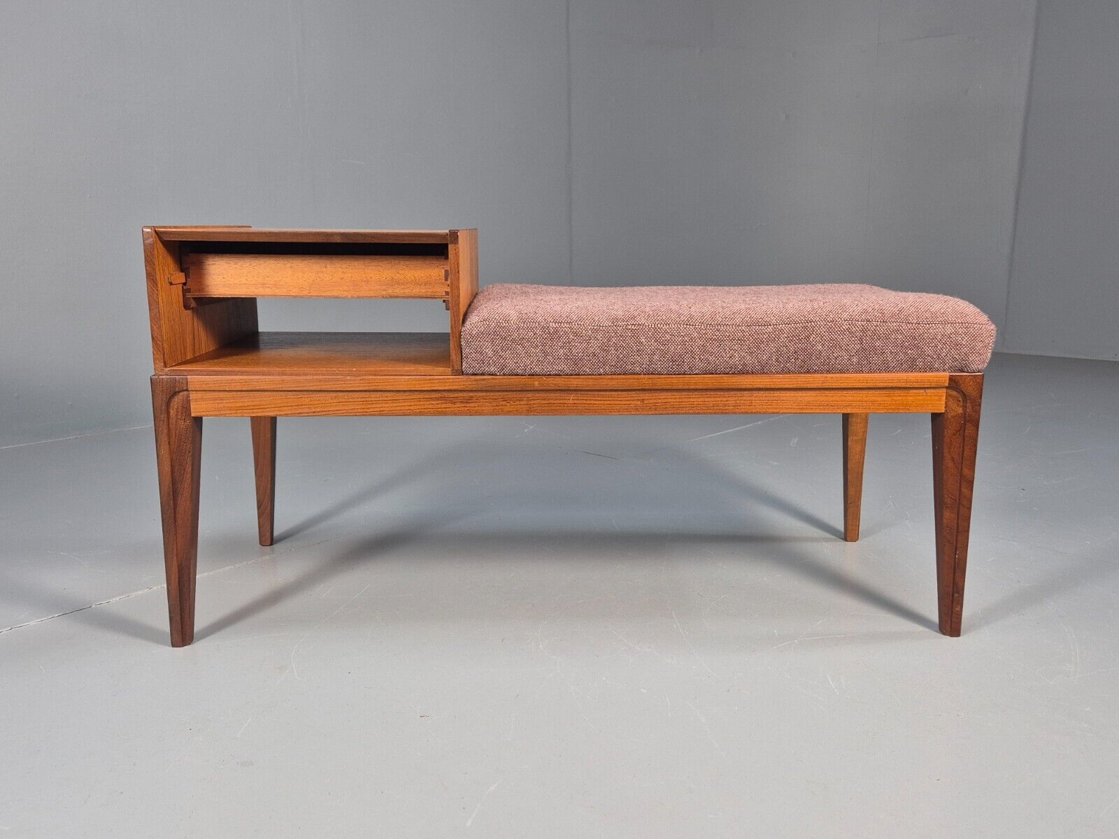 Vintage Teak Telephone Seat Drawer Mid Century Retro 1970s EB9085 MWOO - UKDK FURNITURE