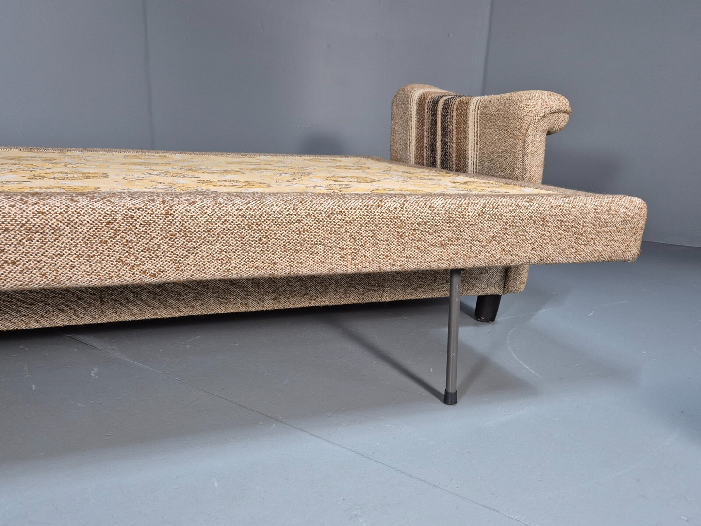 Vintage Danish 1970s Sofa Bed Wool Stripe Retro MCM EB9590 M4SS - UKDK FURNITURE