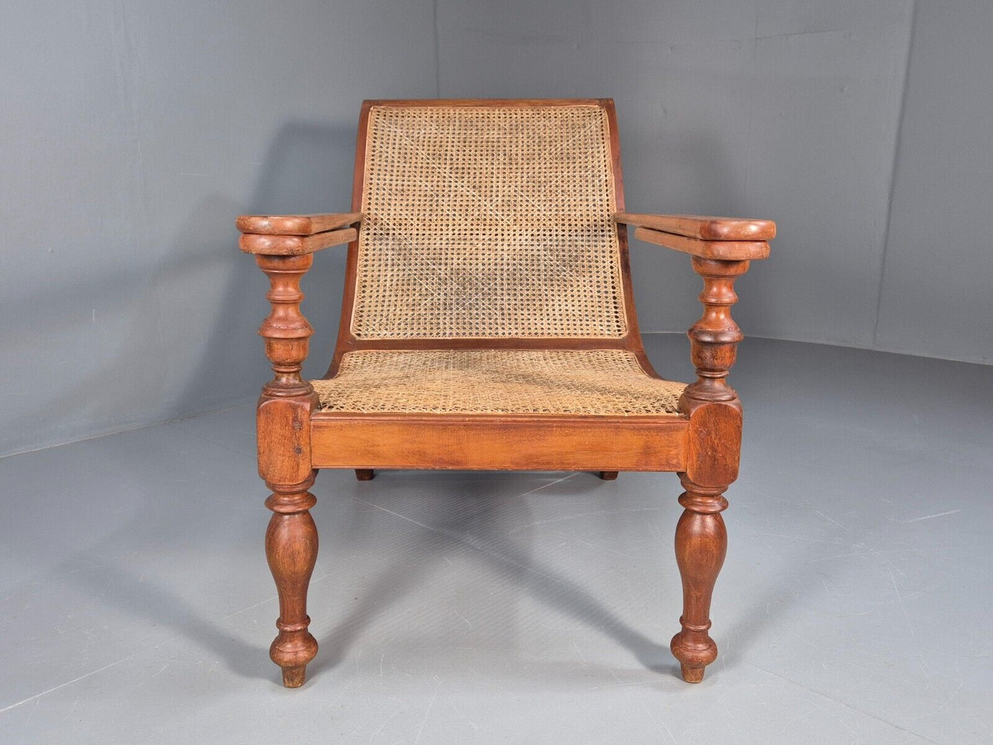 Vintage Campaign Plantation Chair Rattan Teak Retro Antique Style EB8877 VBER - UKDK FURNITURE