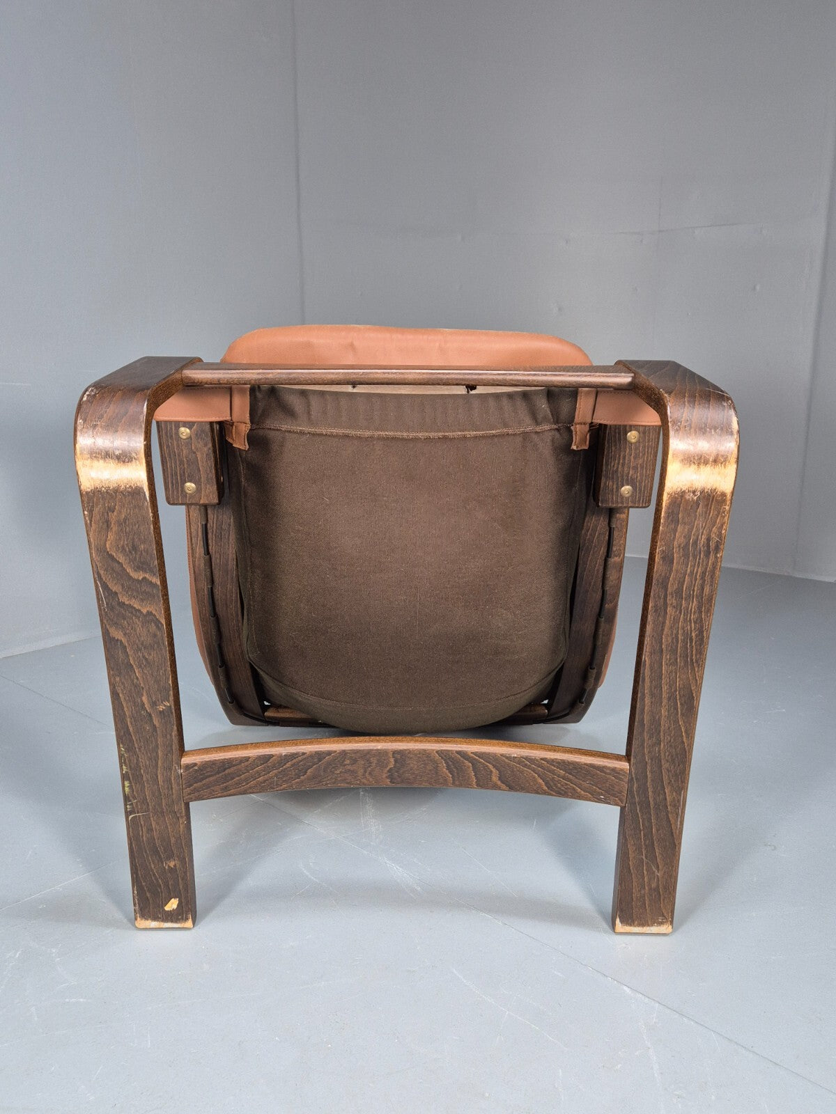 Vintage Skippers Apollo Brown Leather Bentwood Lounge Chair Danish EB9306 MBEN - UKDK FURNITURE