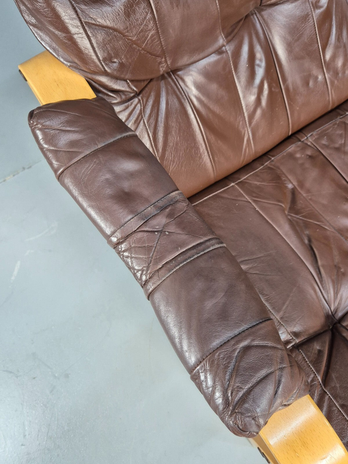 Brown Leather Bentwood Armchair Danish Modern Design Mid Century EB9248 MBEN - UKDK FURNITURE