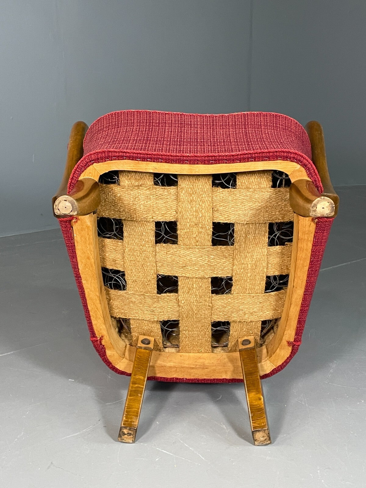 Vintage Danish Lounge Chair Red Slagelese Mobler Retro MCM EB6777 MNOR - UKDK FURNITURE