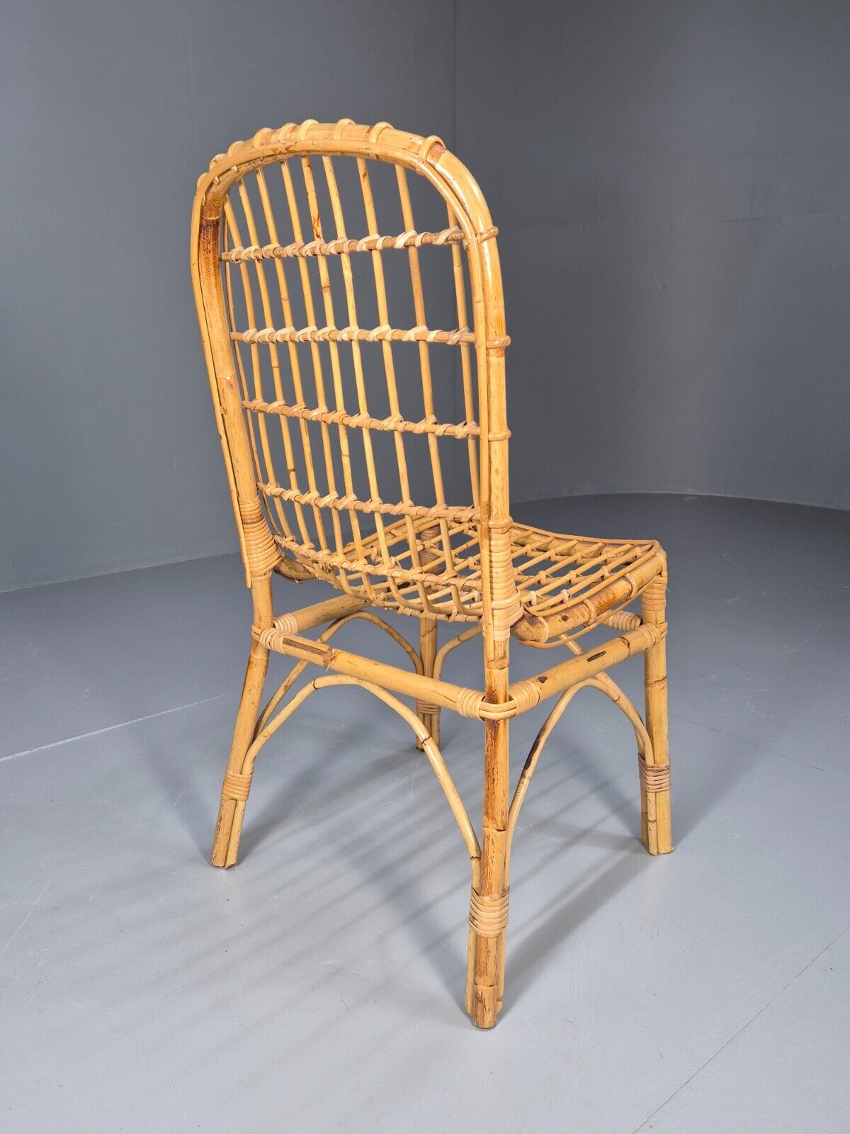 Vintage Cane Occasional Chair Retro Seating Dining Chair EB8871 VDIN - UKDK FURNITURE