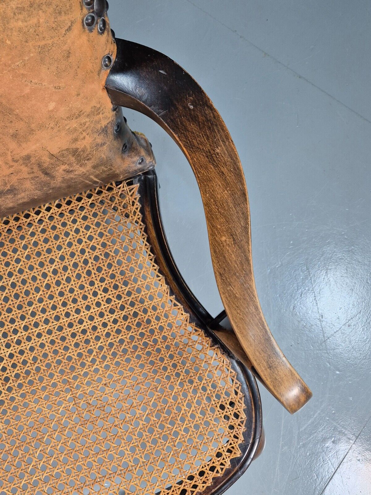 Vintage Lounge Chair Beech Frame Bergere Seat Antique Early 20th EB7640 VCLO - UKDK FURNITURE