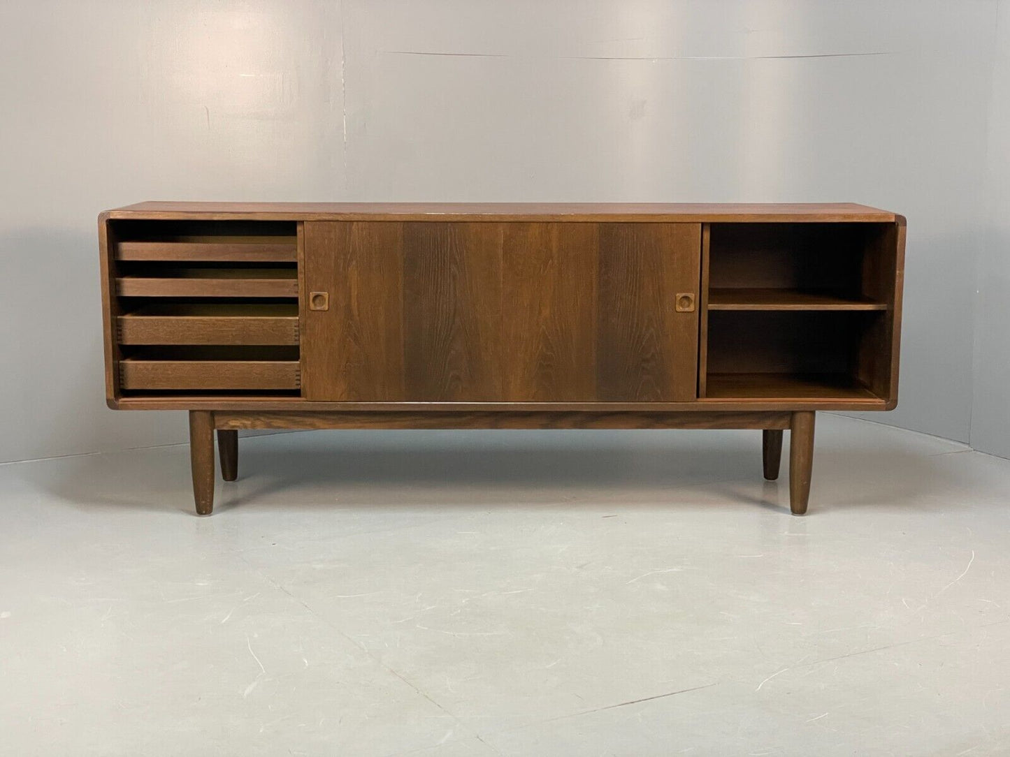 Vintage Danish Large Oak Sideboard Midcentury Shelving Storage EB8688 MWOO - UKDK FURNITURE