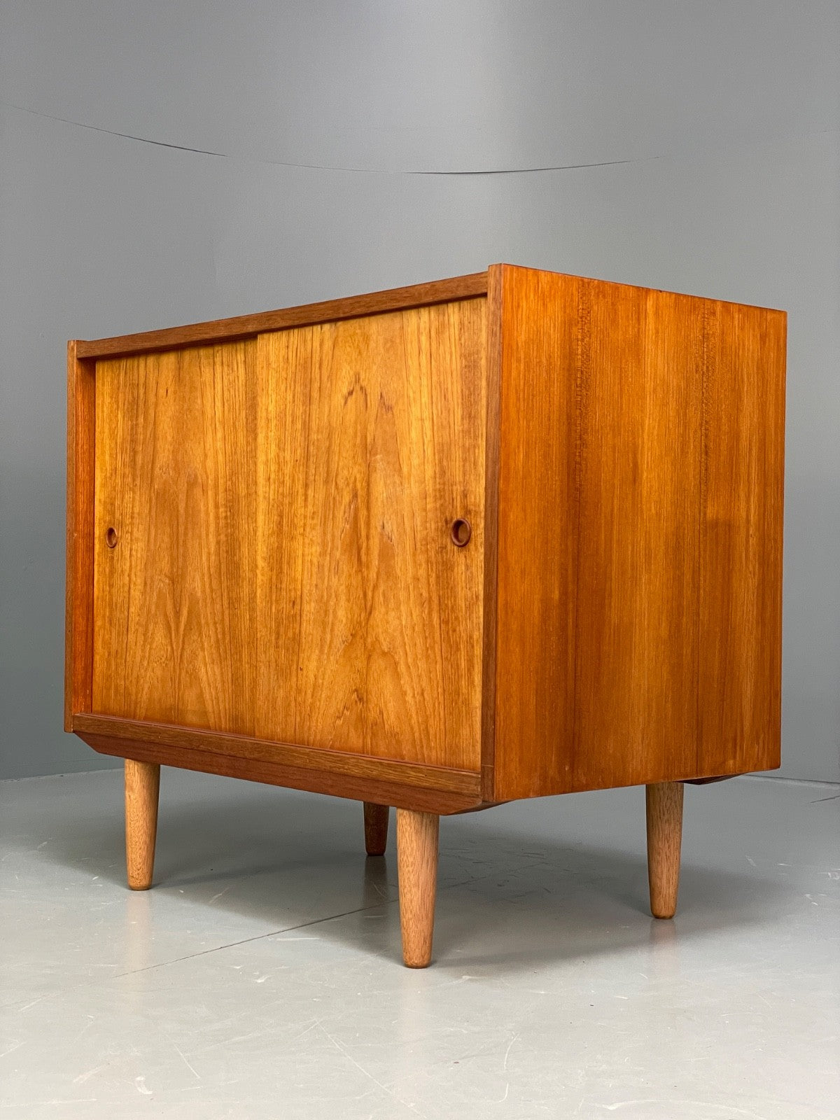 Vintage Danish Teak Cabinet 1970s Retro Sliding Doors Shelf EB9835 MWOO - UKDK FURNITURE