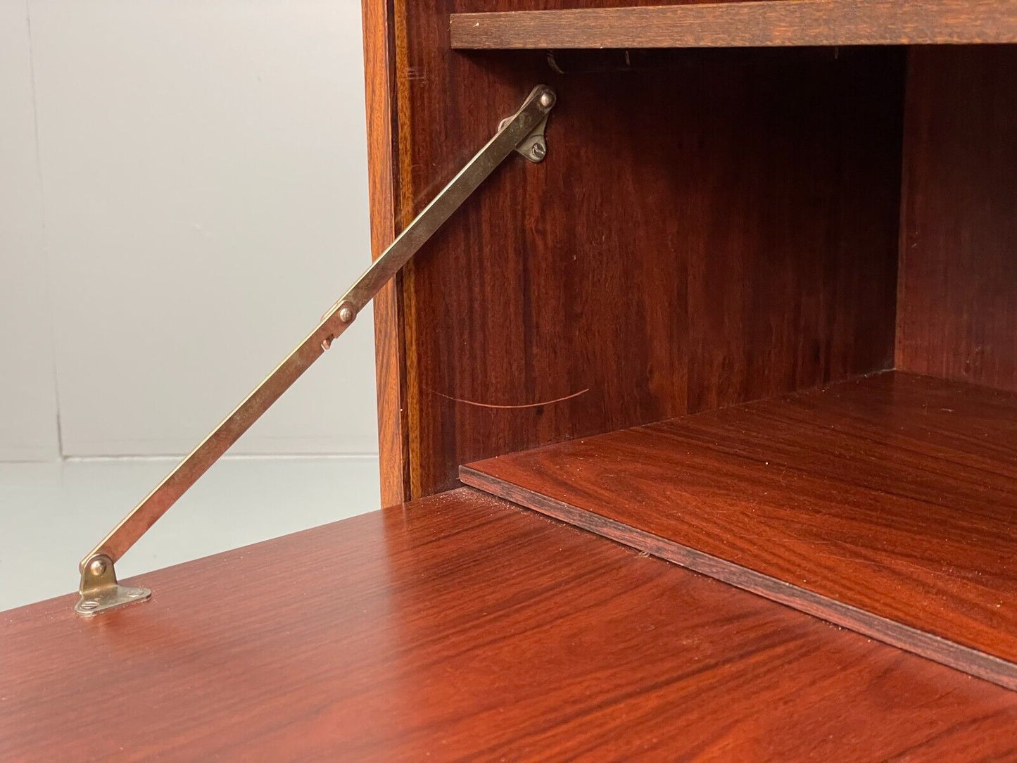 Vintage Danish Bookcase Shelving Unit With Drop Door Drinks Cabinet EB8815 MWOO - UKDK FURNITURE
