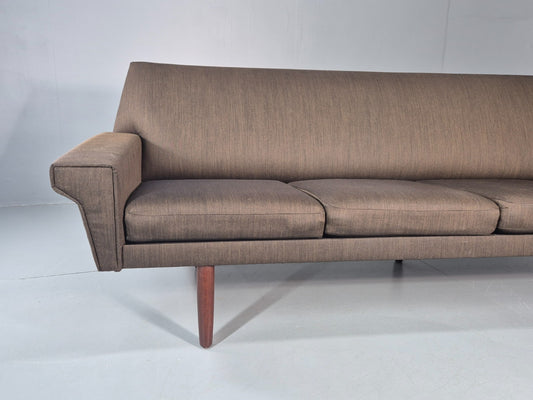 Four Seater Danish Settee 1960 Vintage Retro Mid Century Green Wool EB10418 M4SS1