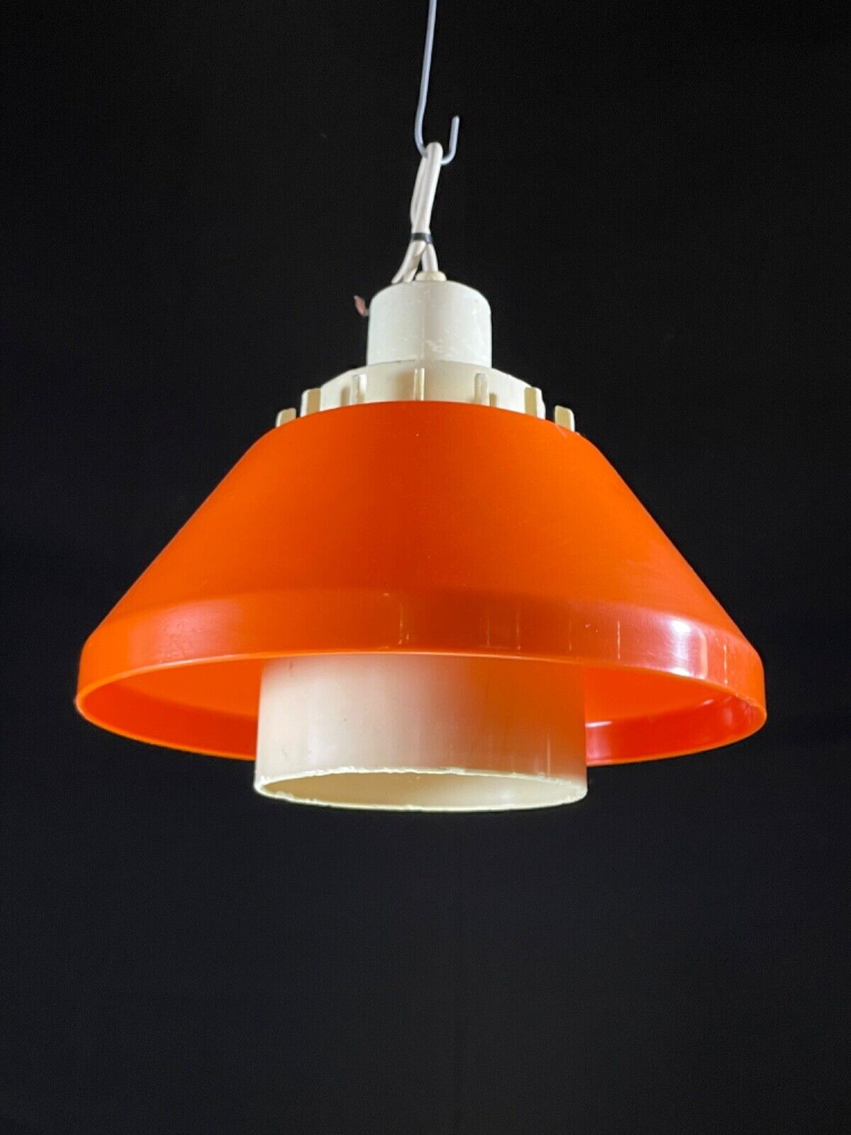 Danish Lyskaer Belysning Model 854 Orange Plastic Light Retro EB5089 LCLC - UKDK FURNITURE