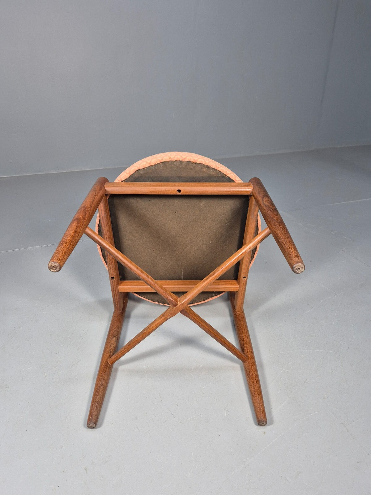 6 G Plan Round Seat Dining Chairs Pink Cotton Upholstery 1970s Retro EB9494 MDIN - UKDK FURNITURE