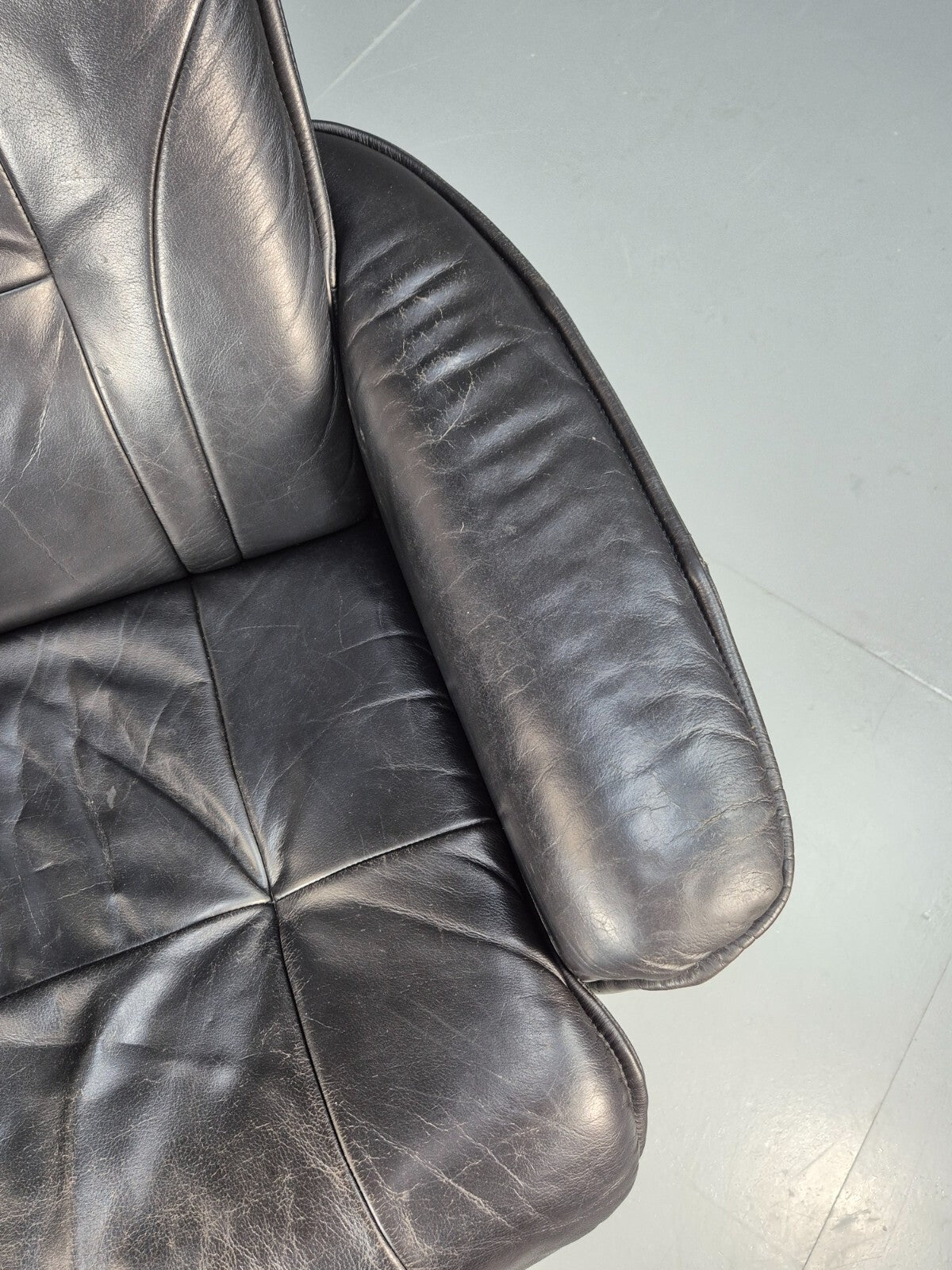 Vintage Danish Swivel and Recline Lounge Chair Bentwood Base 1980s EB9237 MSWI - UKDK FURNITURE