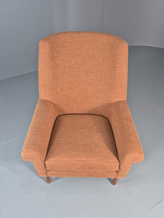 Mid Century Lounge Chair Danish 1960s New Upholstery Retro Teak Leg EB11020 MNOR1