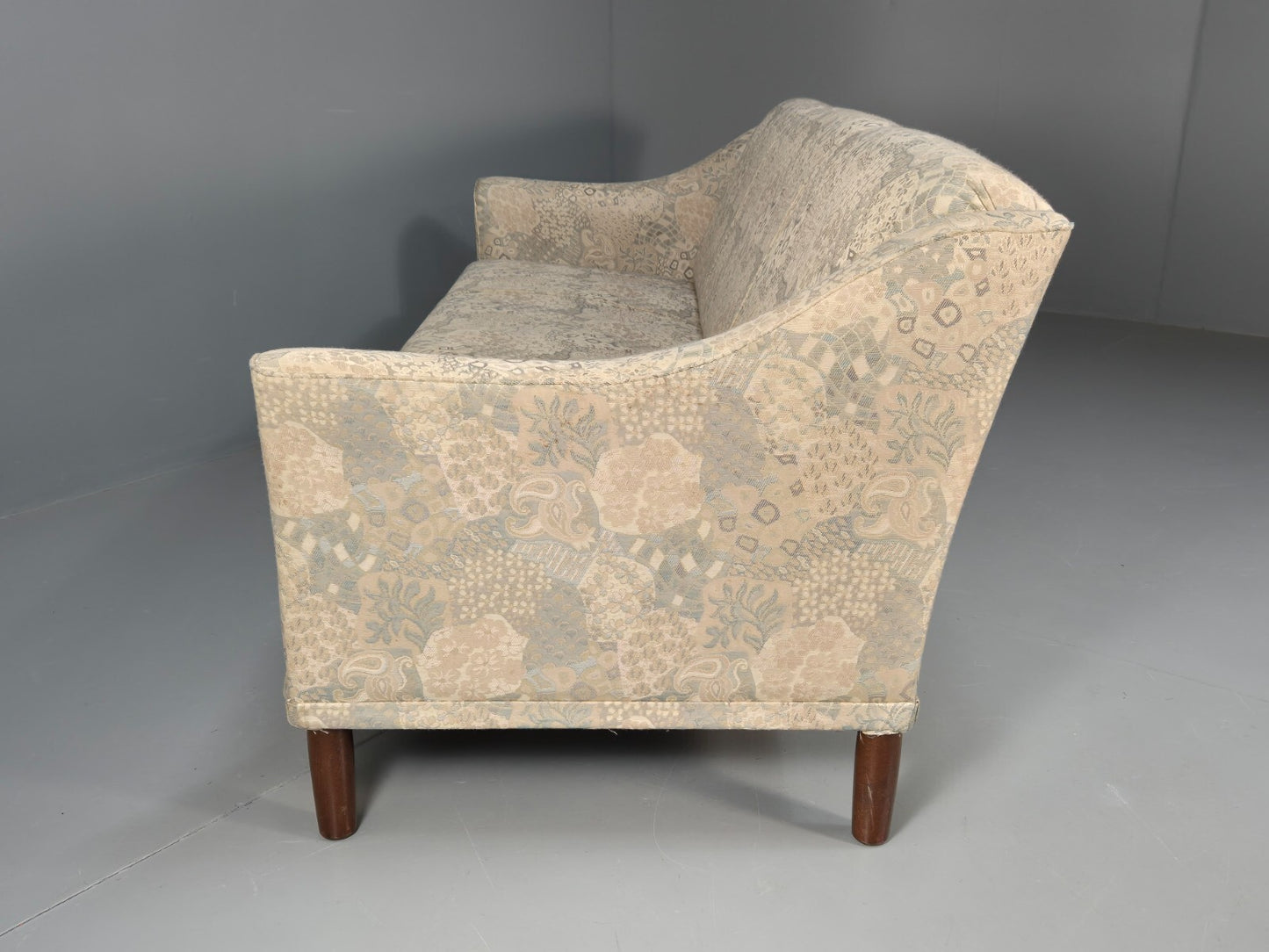 Vintage Danish Floral Upholstered 3 Seat Classic Mid Century Sofa EB9583 M3SS - UKDK FURNITURE