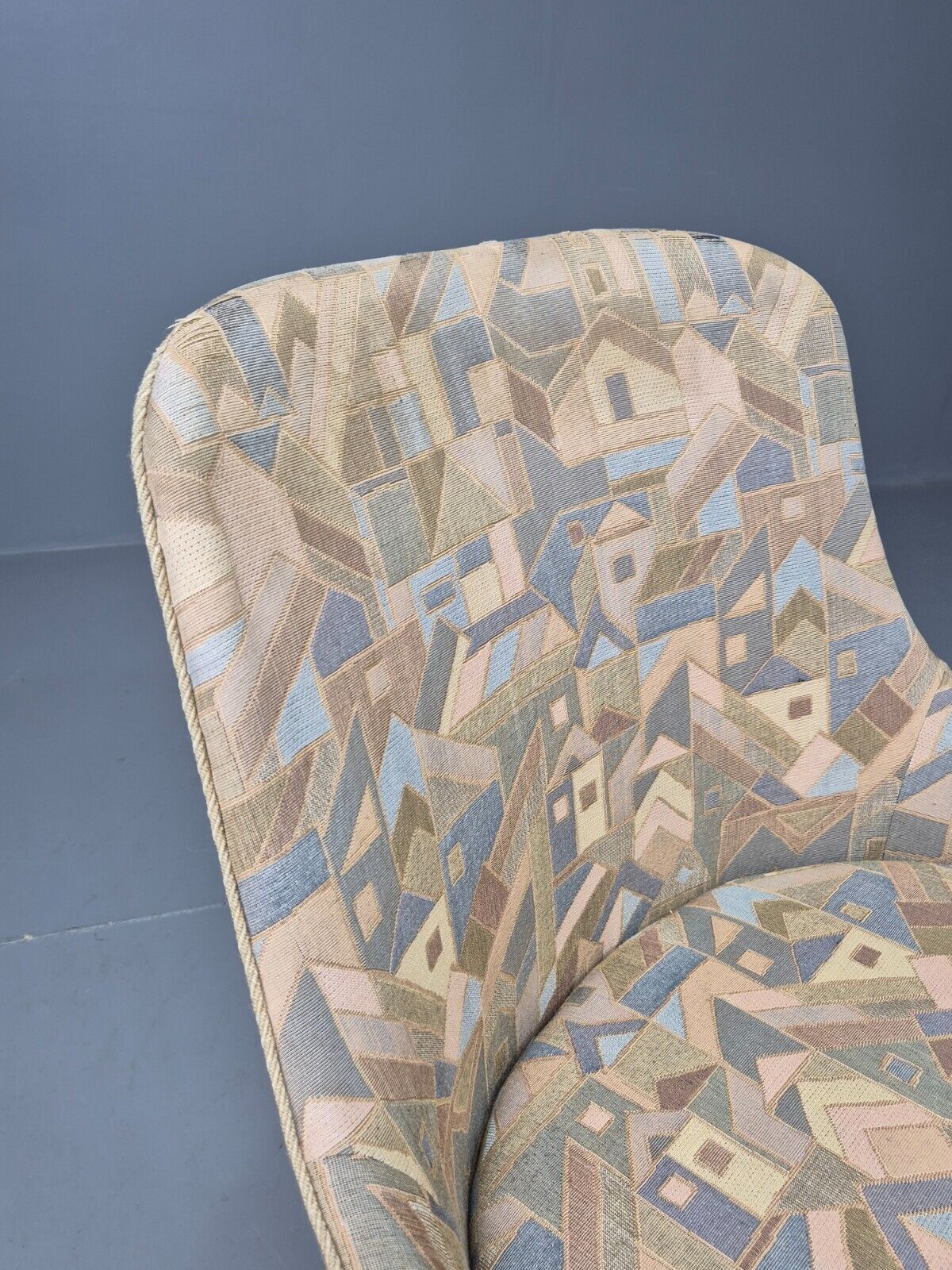 Vintage Danish Lounge Chair Multi Coloured Curved Retro 1950s MCM EB8253 MNOR - UKDK FURNITURE