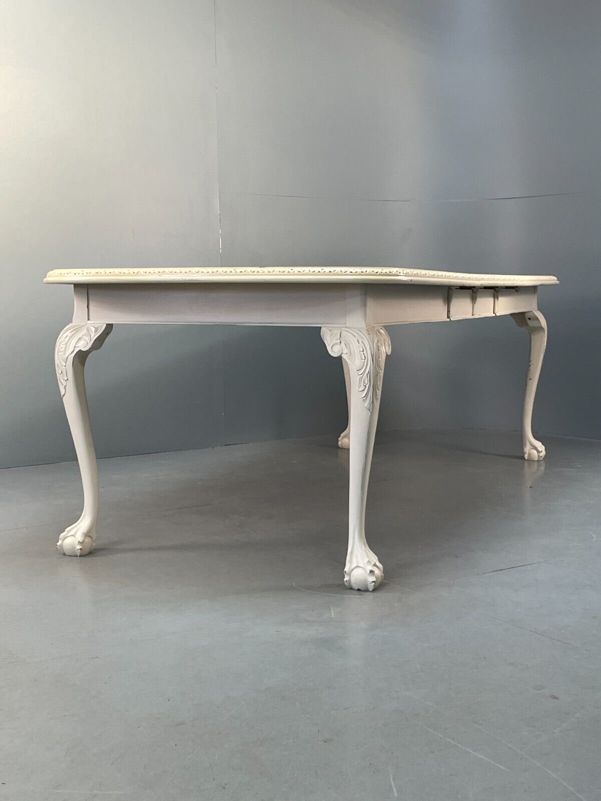 Antique Extending Dining Table Off White Painted Mahogany French EB9127 VWOO - UKDK FURNITURE