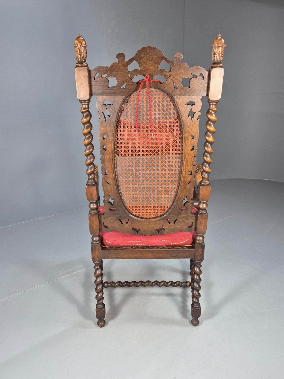 Vintage Danish Baroque Style Elbow Chair Barley Twist Bergere 20th C EB9035 VCAR - UKDK FURNITURE