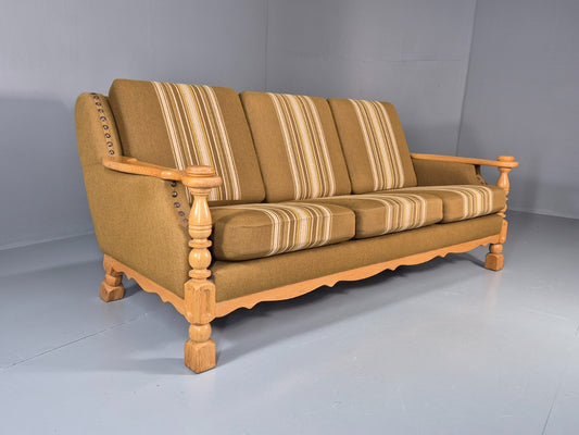 Vintage Danish Three Seater Settee Kjaernulf Style Oak Frame EB11313 M3SS1