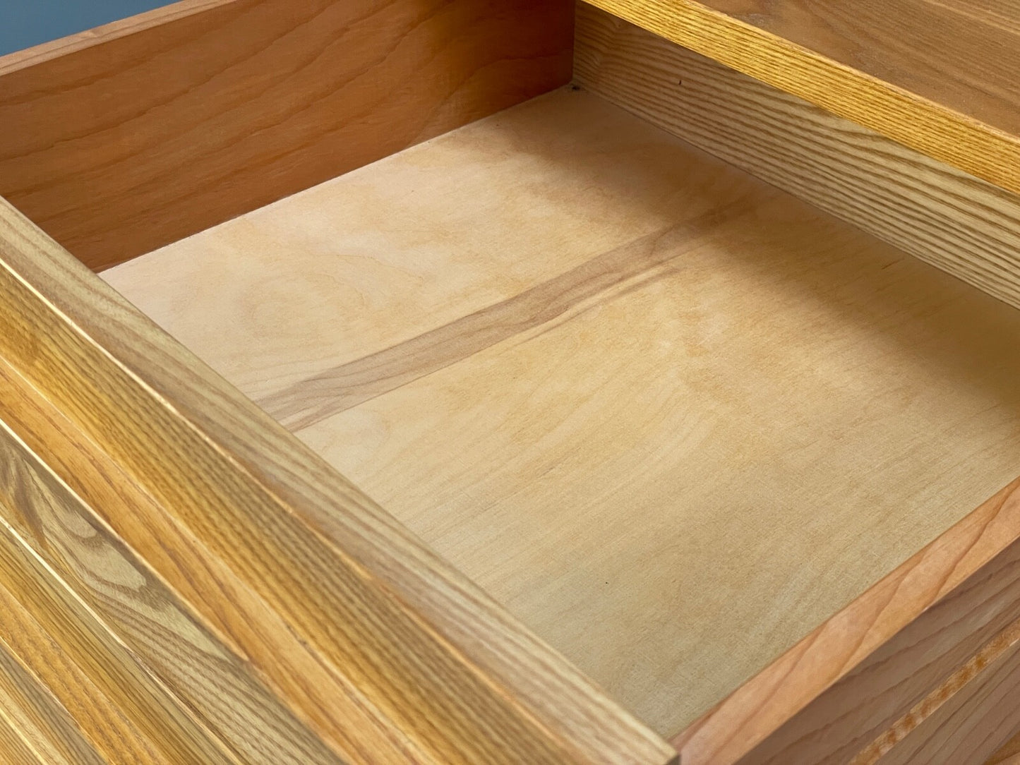 Solid Ash Chest Of Drawers With Mid Century Styled Handles EB9725 MWOO - UKDK FURNITURE