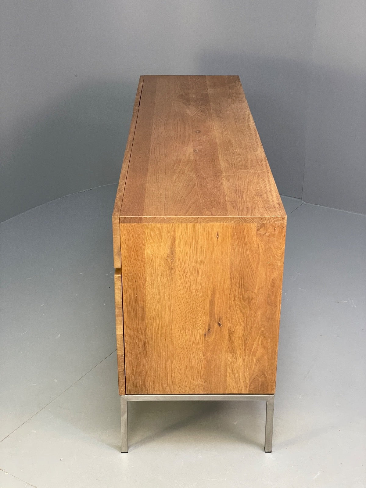 Modern Solid Oak Sideboard Ligna By Ethnicraft Steel Base EB9836 MWOO - UKDK FURNITURE