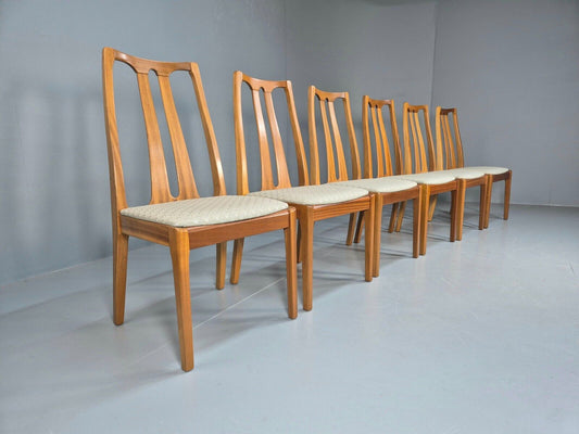 6 Vintage Teak Parker Knoll Dining Chairs High Backed MCM Retro EB9158 MDIN - UKDK FURNITURE