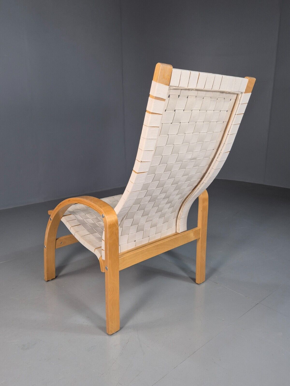 Vintage Danish Lounge Chair Canvas Bentwood Aalto Style 1980s Retro EB8240 MBEN - UKDK FURNITURE