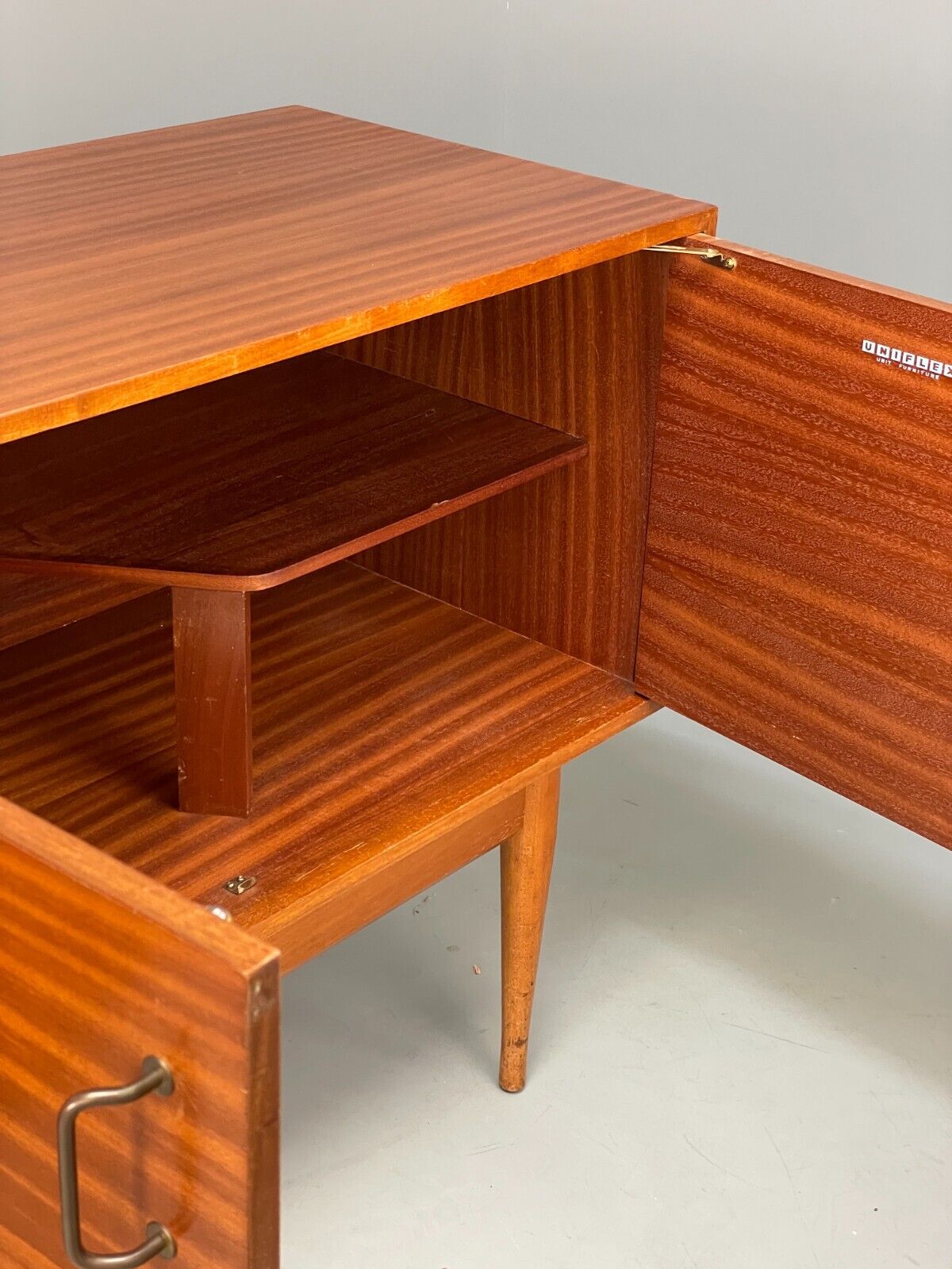 Vintage Uniflex Teak Sideboard Walnut Drawers Retro 1960s Storage EB9416 MWOO - UKDK FURNITURE