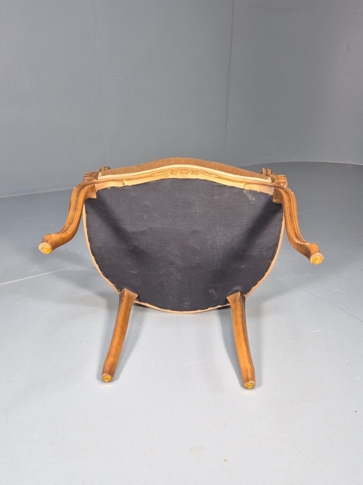 Vintage Danish Lounge Chair Gold Velour Antique French Style EB8993 VCLO - UKDK FURNITURE