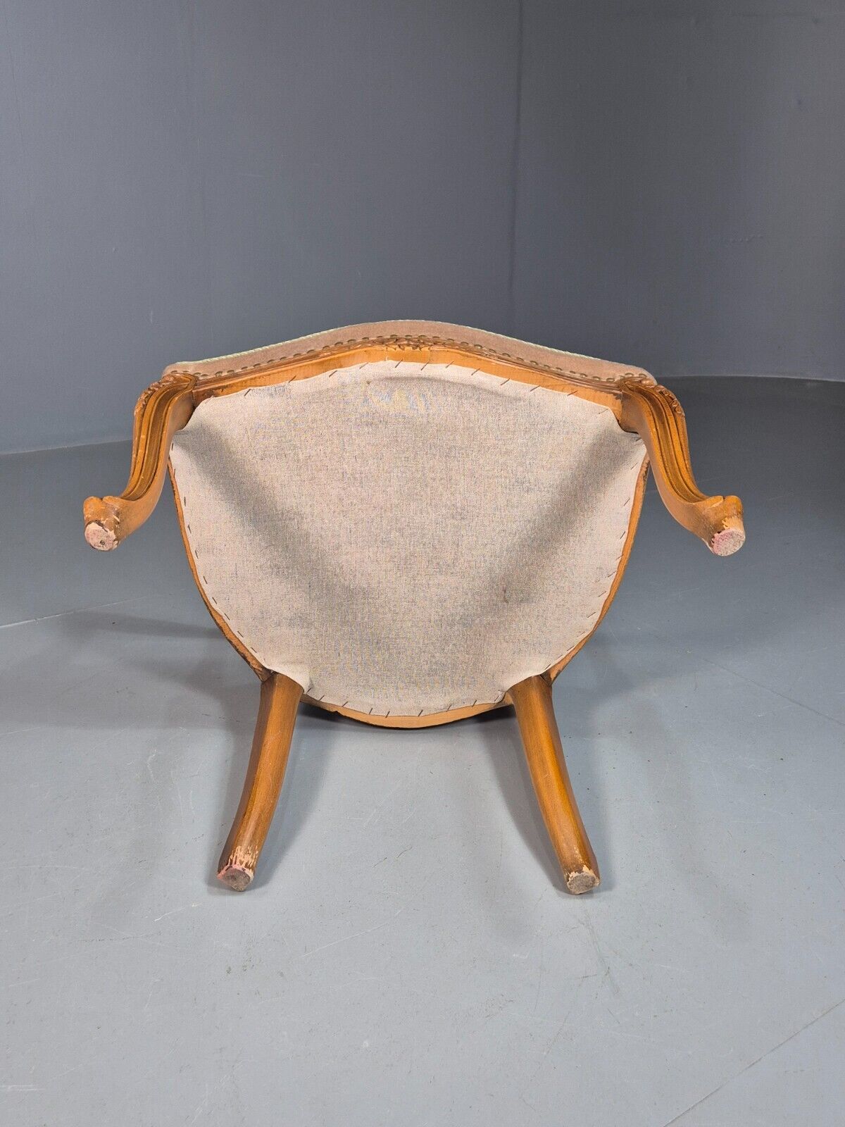 Vintage Danish Lounge Chair Fauteuil Floral Tapestry Hardwood French EB8081 VCAR - UKDK FURNITURE