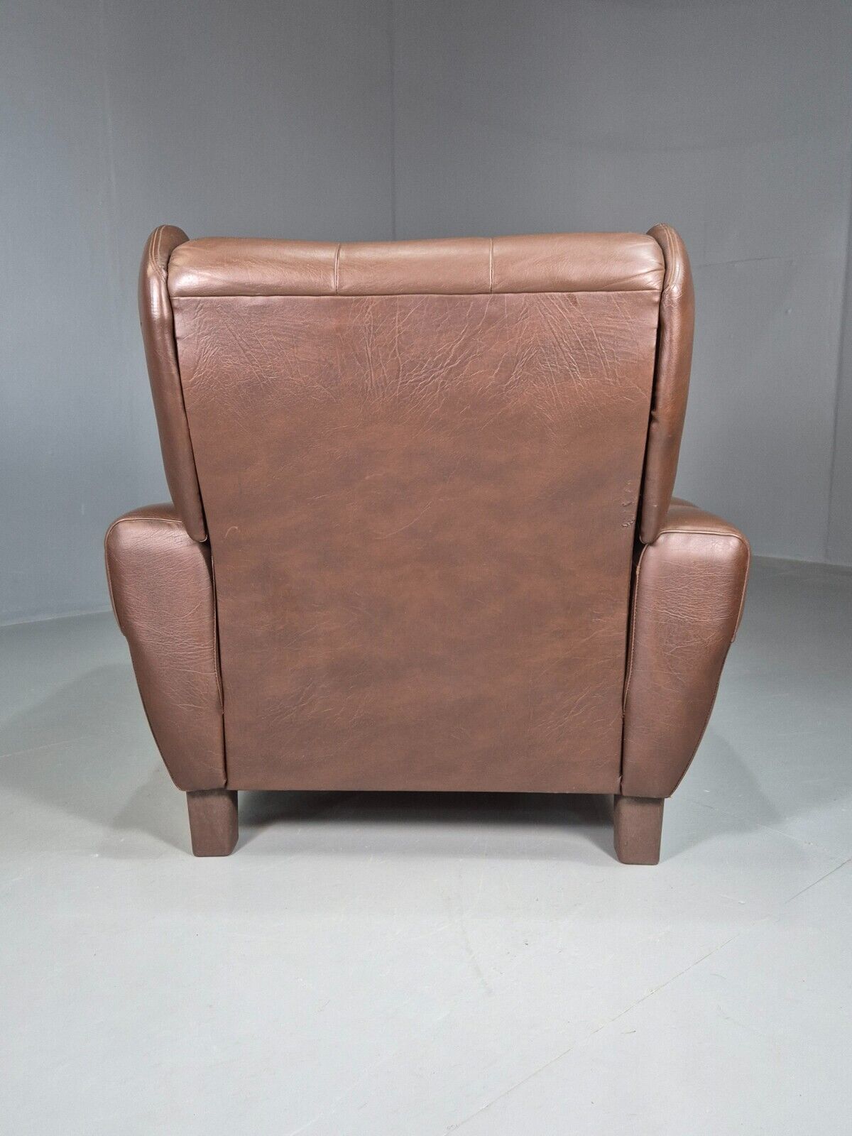 Vintage Danish Lounge Chair Brown LeatherWingback 1970s Retro MCM EB7815 MNOR - UKDK FURNITURE