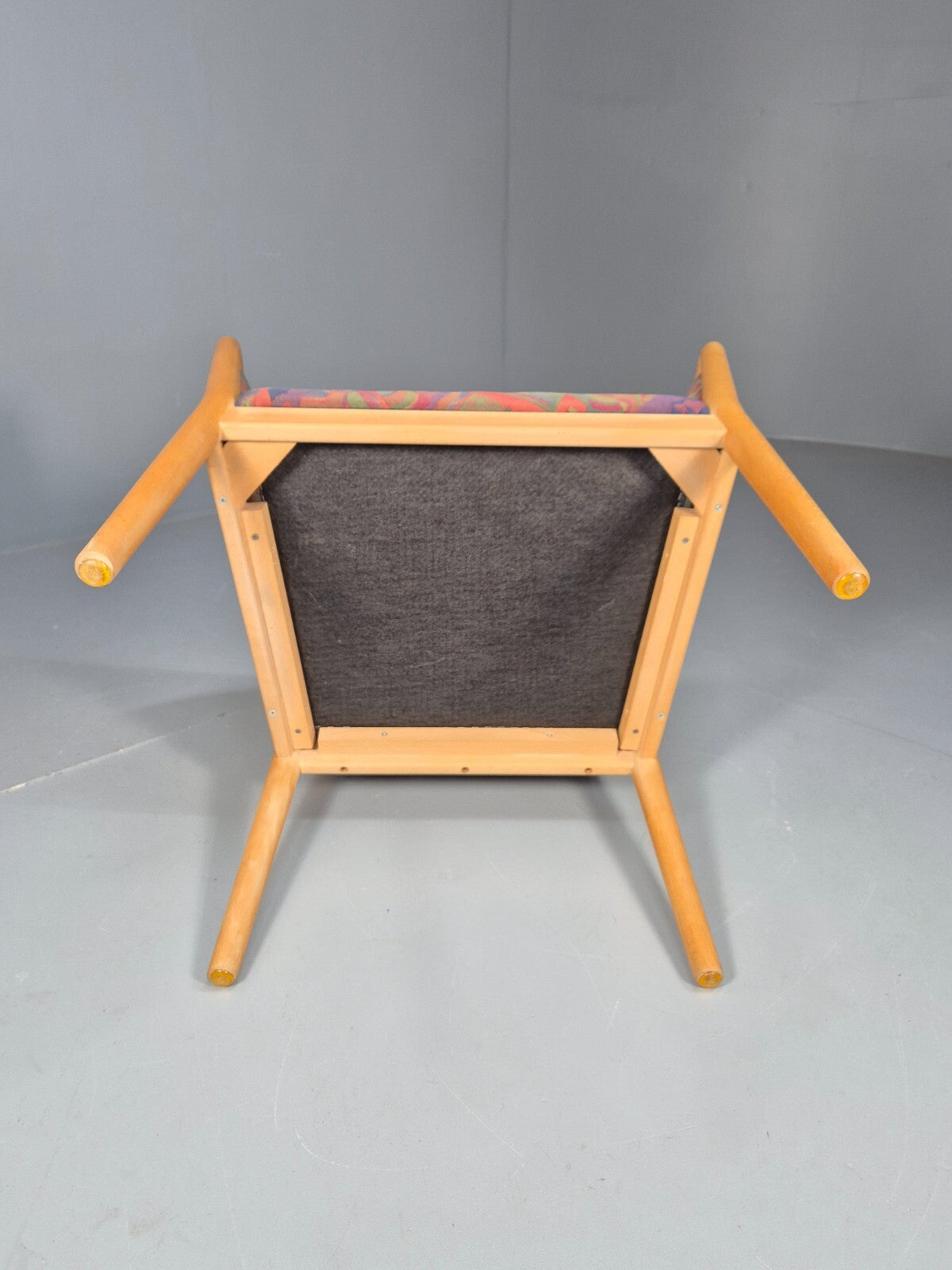 Vintage Danish Tub Chair 1980s Upholstery Beech Frame Retro MCM EB9289 MNOR - UKDK FURNITURE