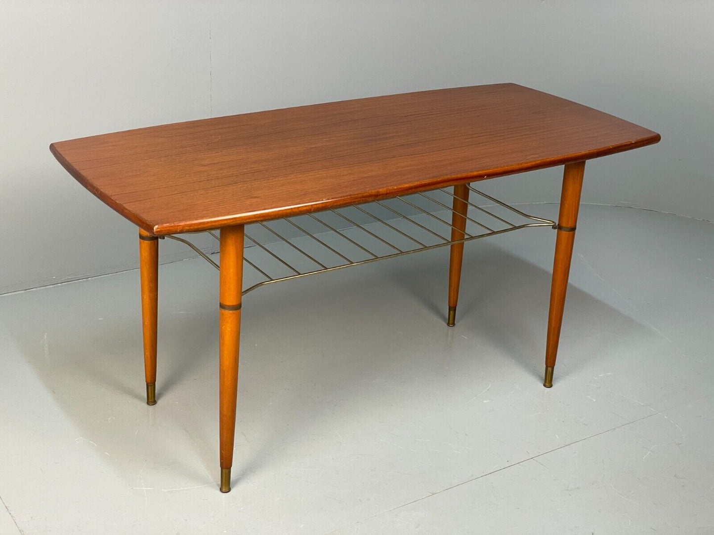 Midcentury Swedish Teak & Beech Coffee Table With Magazine Rack EB8683 MWOO - UKDK FURNITURE