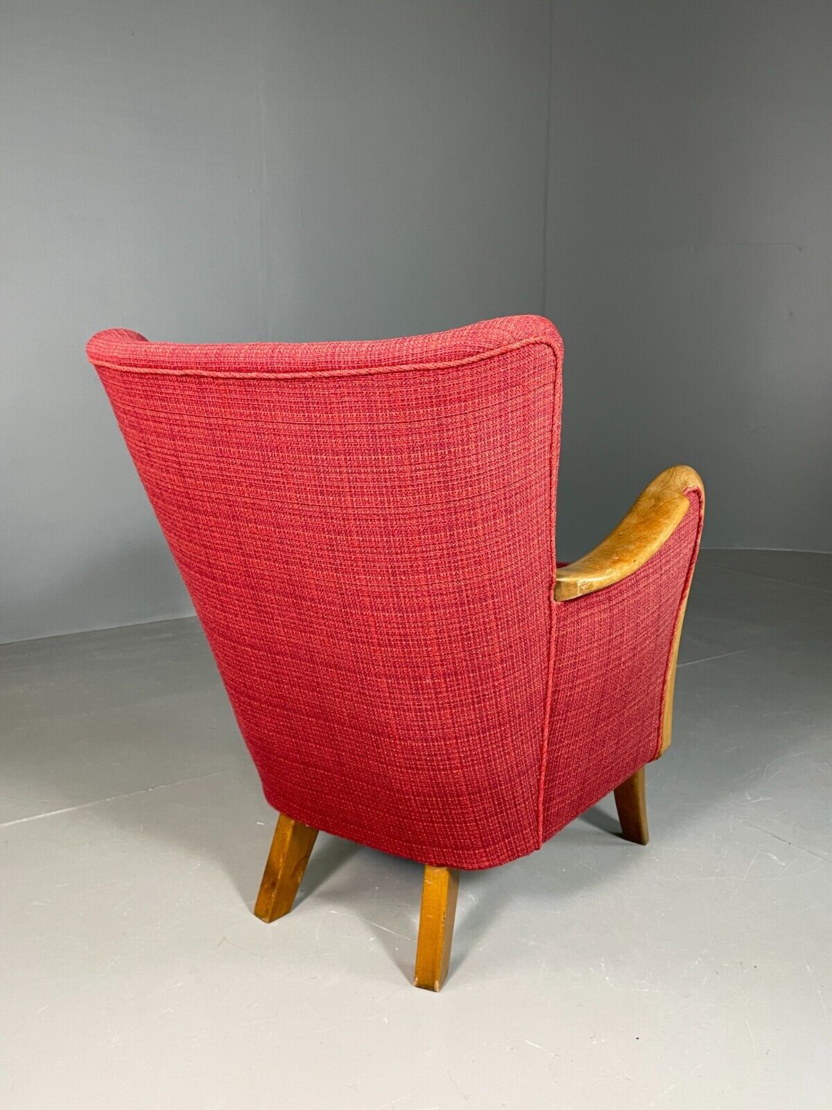 Vintage Danish Lounge Chair Red Slagelese Mobler Retro MCM EB6777 MNOR - UKDK FURNITURE
