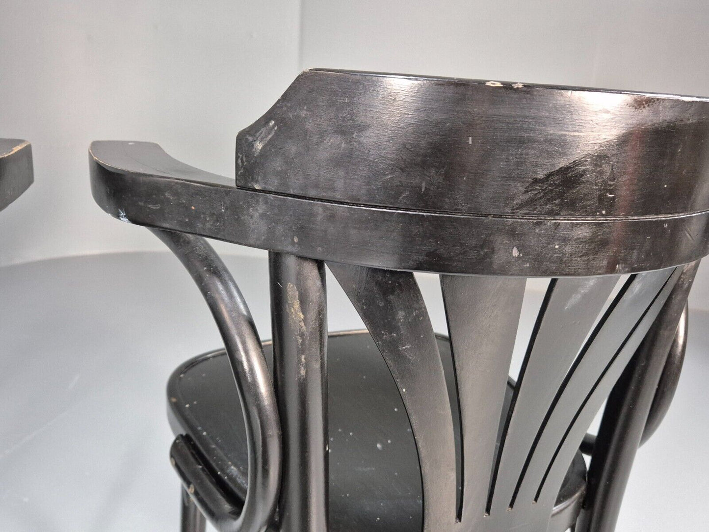 4 Vintage Bistro Chairs Black Thonet Style Czech Built Retro EB8859 VDIN - UKDK FURNITURE