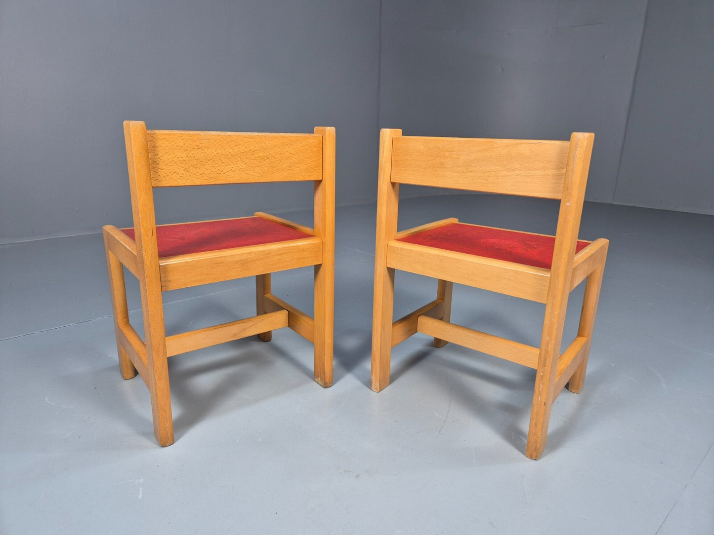 2 Vintage Danish Nursery School Chairs Beech 1970s Retro EB9673 MSTA - UKDK FURNITURE