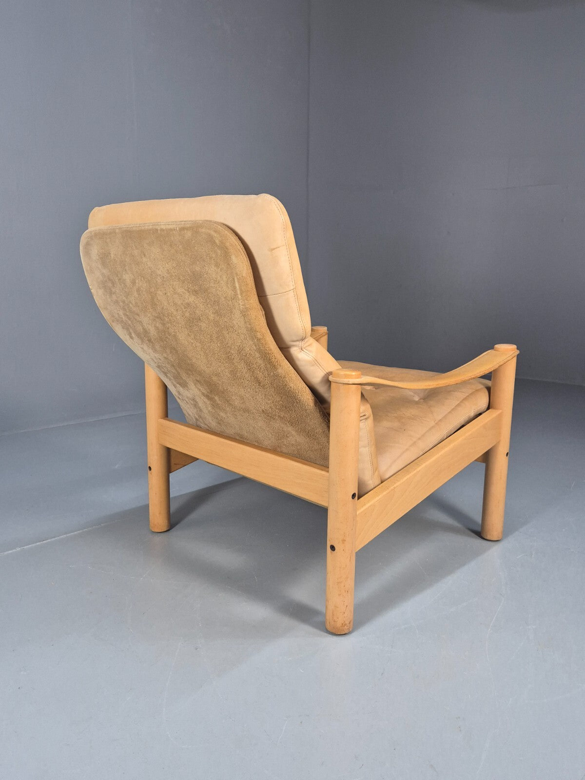Vintage Nubuck Leather Lounge Chair Ebbe Gehl Danish Mid Century EB9301 MNOR - UKDK FURNITURE