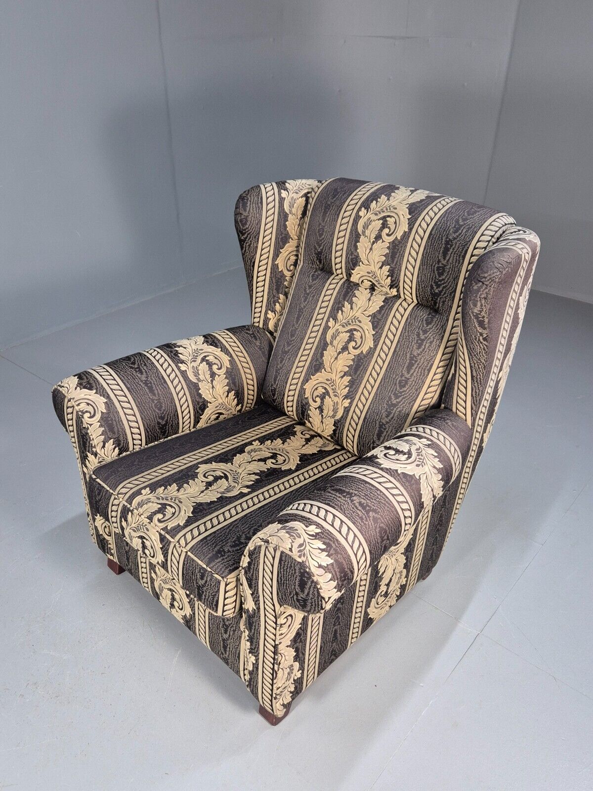 Vintage Danish Lounge Chair Classical Blue Upholstery Retro 1980s EB8990 VCLO - UKDK FURNITURE