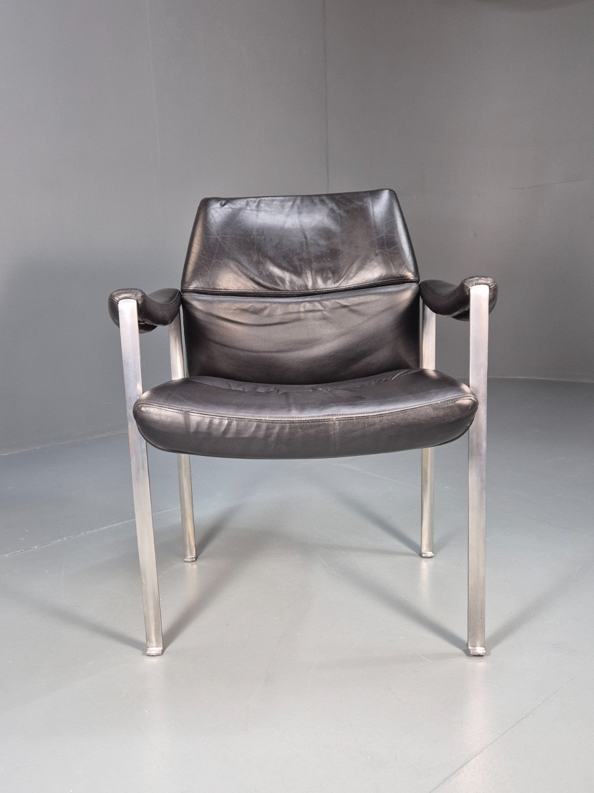 Roder Sohne Leather and Aluminium Boardroom Chair 1960s Retro MCM EB10644 MNOR3