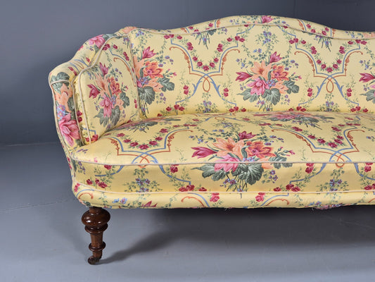 Vintage Danish Antique Sofa Rococo Style Floral Print 19th Century EB9009 V3SS - UKDK FURNITURE