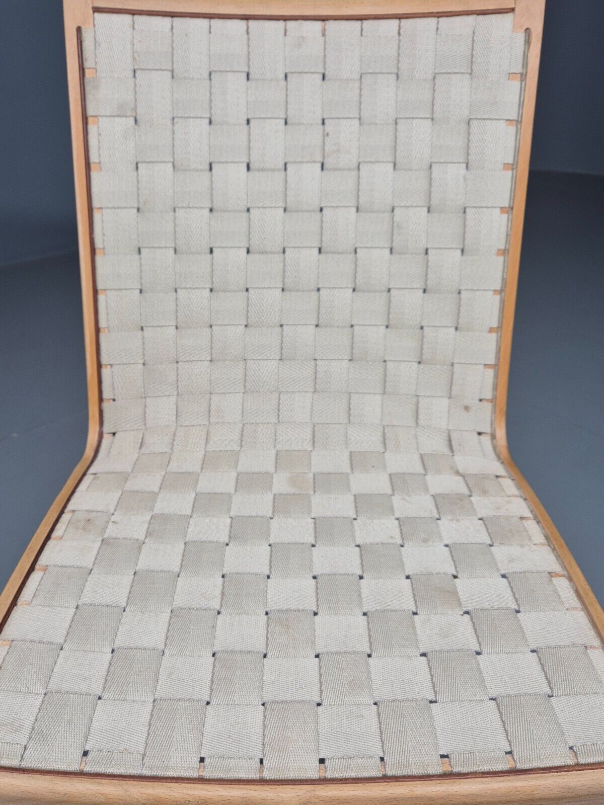 Vintage Danish Dining Chair Cream Canvas Finn Ostergaard Retro MCM EB8282 MDIN - UKDK FURNITURE
