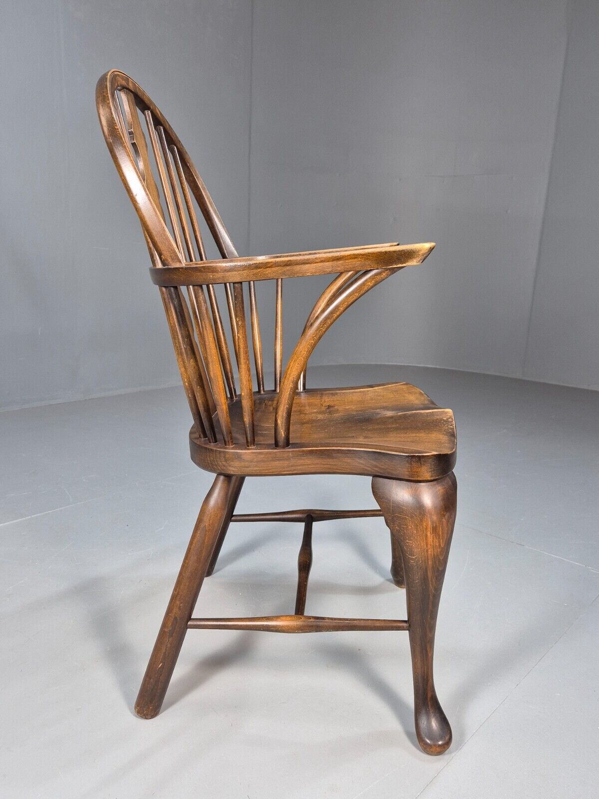 Vintage Windsor Chair Beech Wood Stickback Pad Feet Antique EB8961 VDIN - UKDK FURNITURE