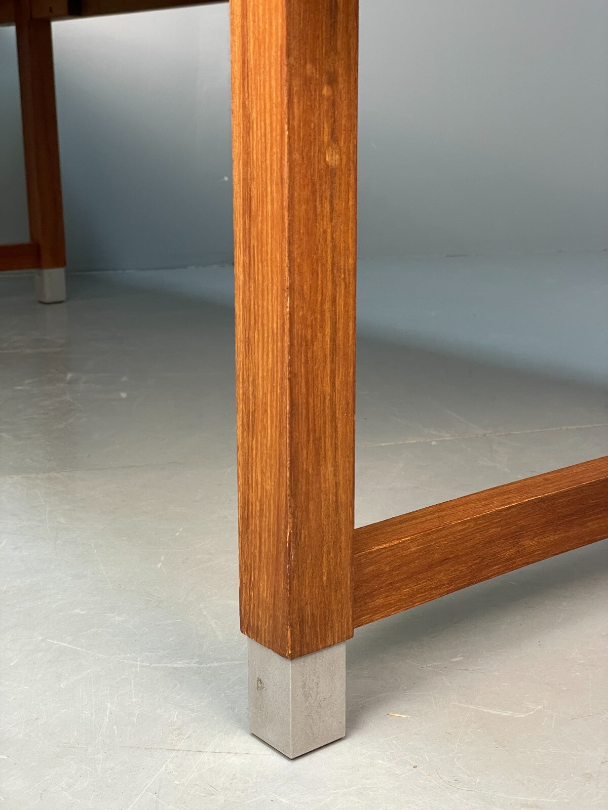 Midcentury Danish Teak Rectangular Coffee Table With Metal Feet EB8672 MWOO - UKDK FURNITURE