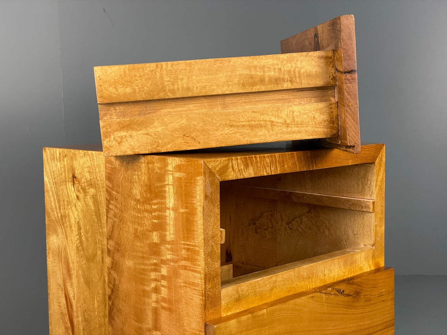 Vintage Chest Of Drawers Solid Spalted Hardwood 1980s EB7564 MWOO - UKDK FURNITURE