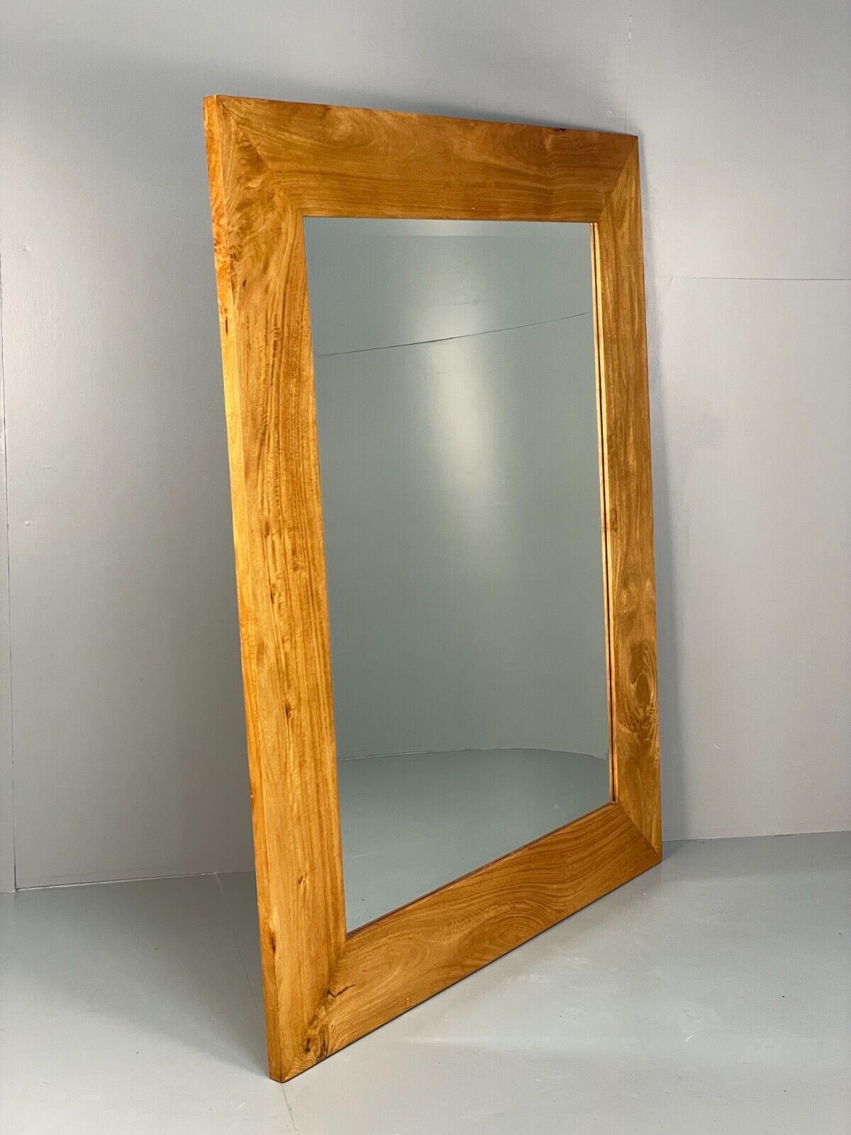 Large Rectangular Wall Mirror In A Satin Birch Wood EB8390 MWOO - UKDK FURNITURE