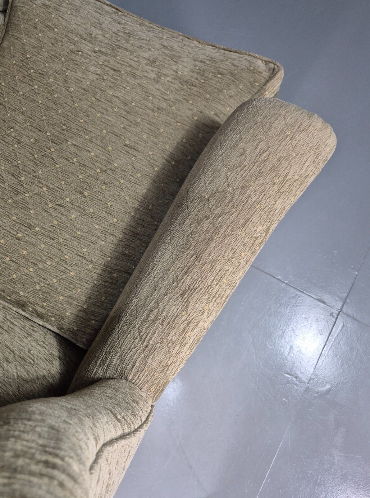 Vintage Wing Back Lounge Chair Chenille Upholstery Edwardian Antique EB7786 MNOR - UKDK FURNITURE