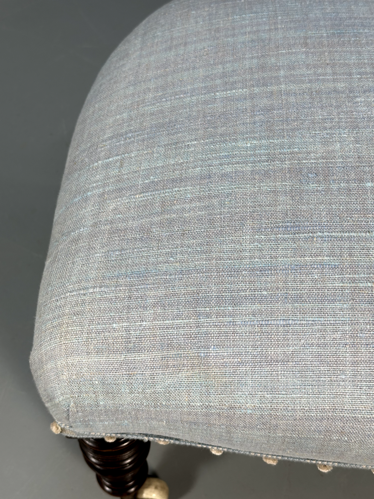 Vintage Lounge Chair Light Blue Mahogany Edwardian Nursing Chair EB9168 VCLO - UKDK FURNITURE