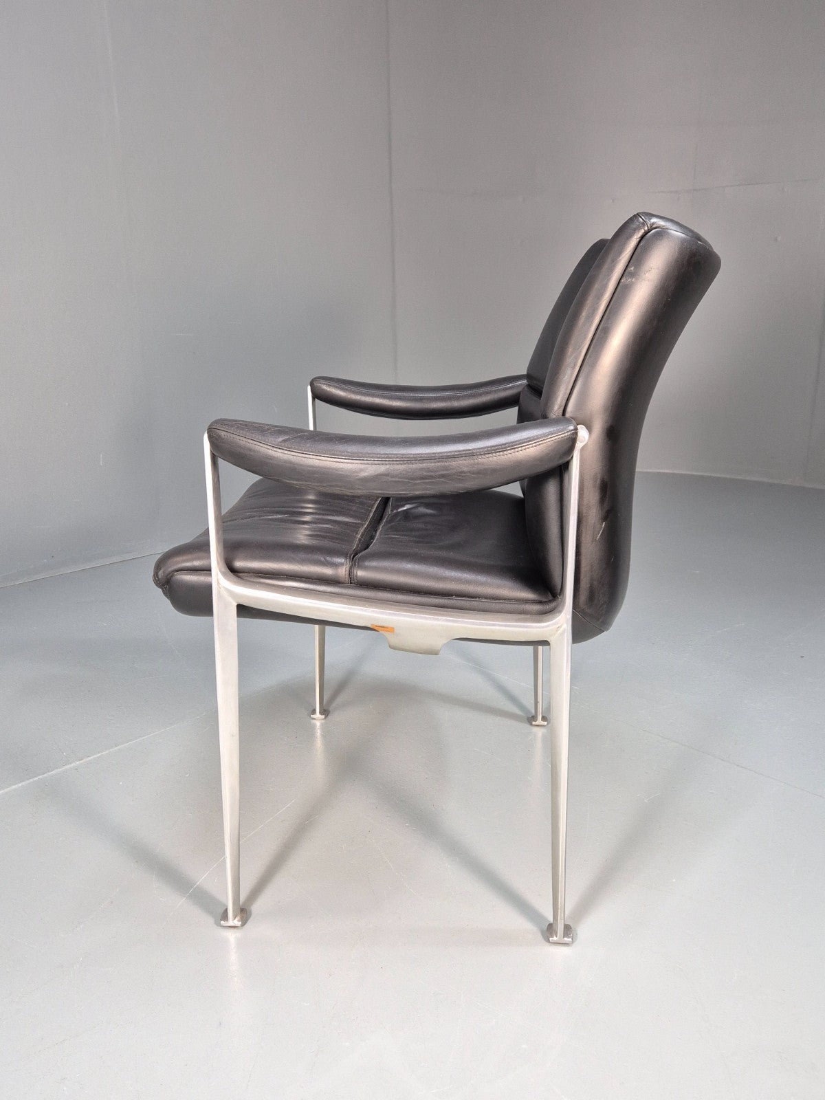 Roder Sohne Leather and Aluminium Boardroom Chair 1960s Retro MCM EB10645 MNOR10
